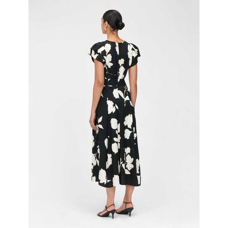 Veronika Maine Monochrome Opaline Bubble Sleeve Dress image number 1